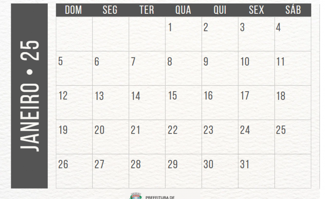 Calendário de feriados e pontos facultativos para 2025