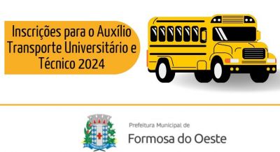 Auxilio Transporte Universitário e Técnico - INSCRIÇÕES 2024